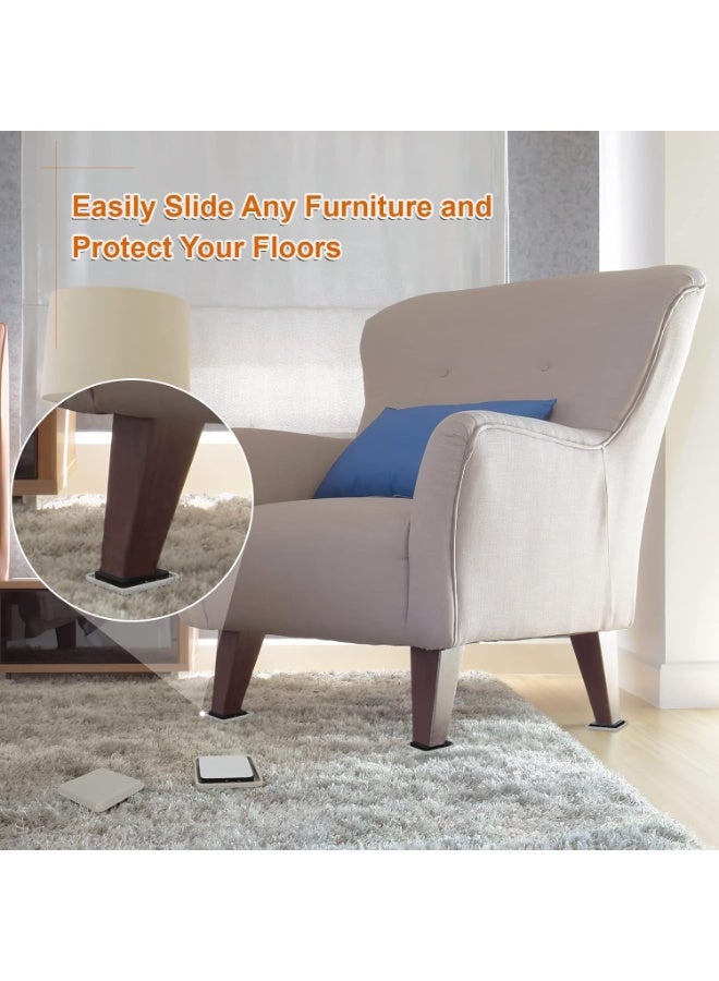 Furniture Sliders for Carpet & Hardwood Floors, 16 Pack 2 Inch Square Sliders for Moving Furniture, Floor Protection & Easy Moving - Image 5